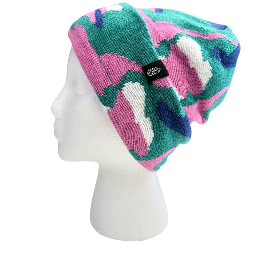 New FP Movement Women Beanie Hat Colorful Knit Winter Ski Slouchy Free People